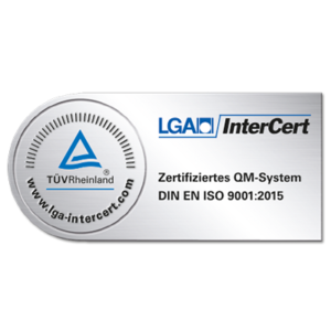 TÜV-Zertifikat für die ISO 9001